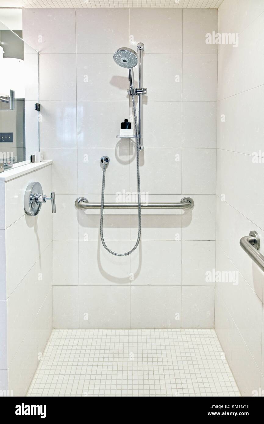 luxury handicapped accesible shower with ceramic tile Stock Photo Alamy