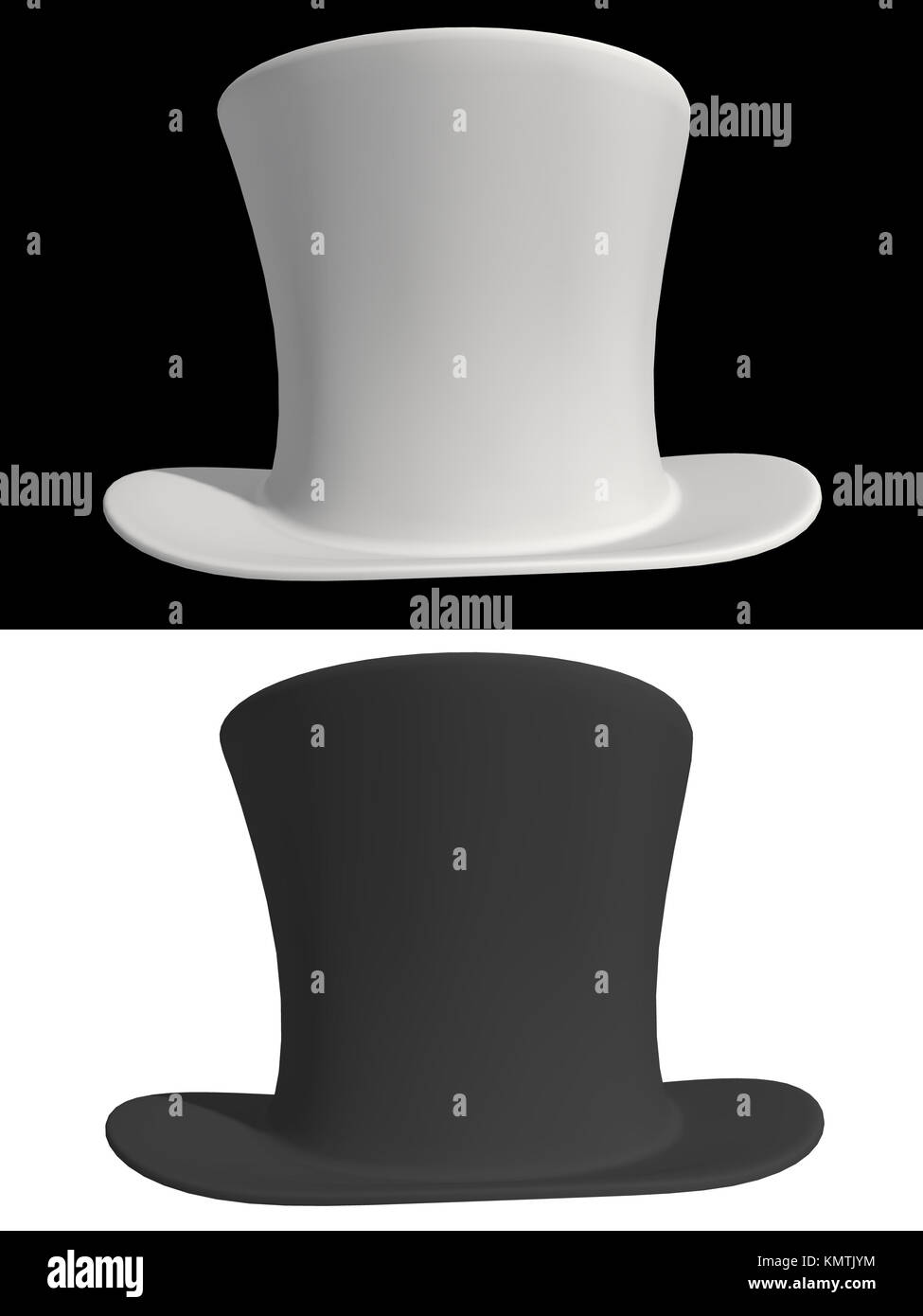 Black and white top hat Stock Photo