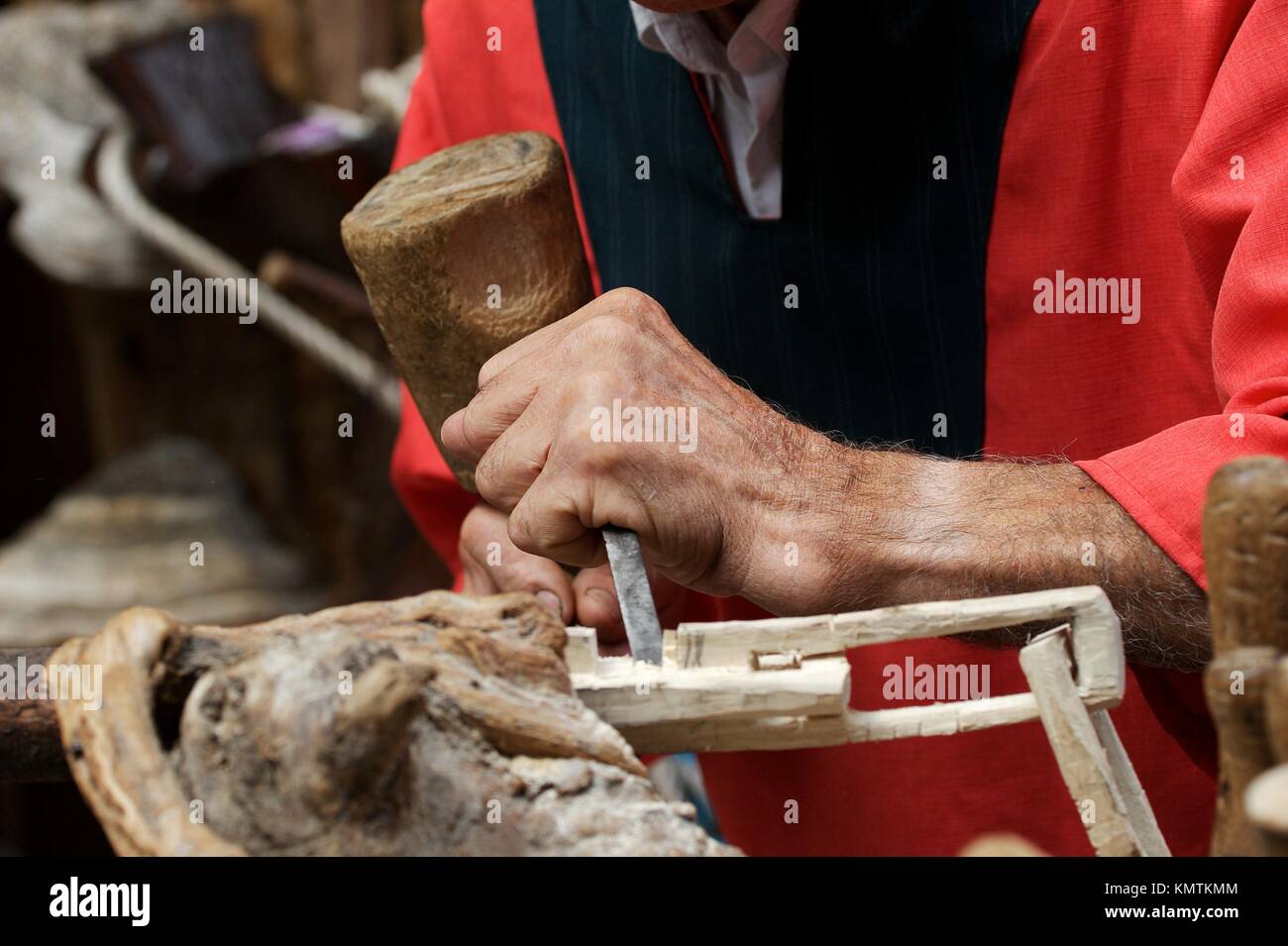 Wooden hand crafts Stock Photo Alamy