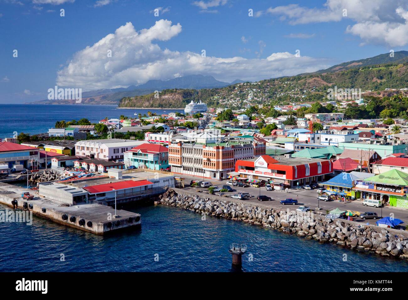 The Caribbean village and port of Roseau, Dominica, West Indies Stock Photo Alamy