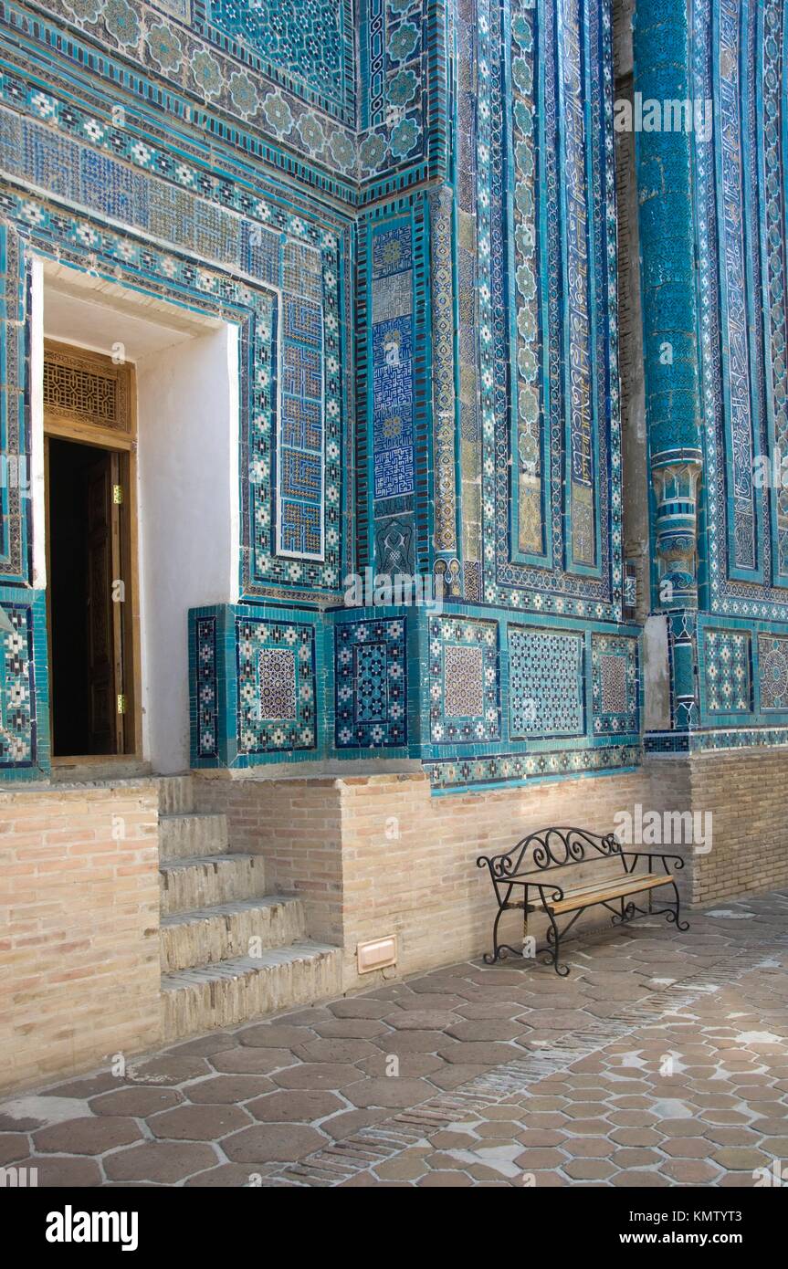 Shahr-I-Zindah Shahi Sinda necropolis, Samarkand, Uzbekistan, UNESCO World Heritage Site Stock Photo