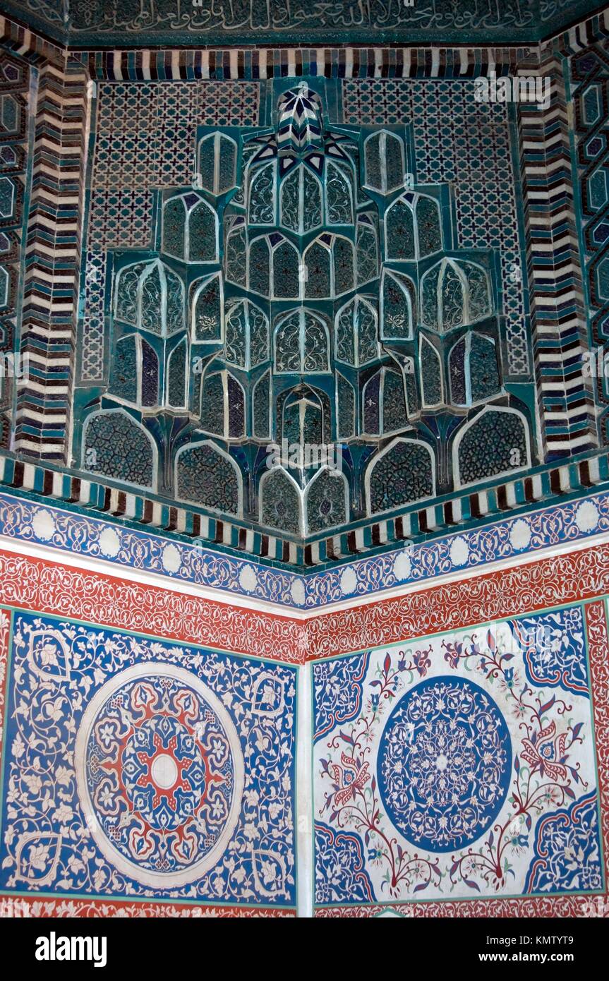 Mausoleum Kusam ibn Abbas, Shahr-I-Zindah Shahi Sinda necropolis, Samarkand, Uzbekistan, UNESCO World Heritage Site Stock Photo