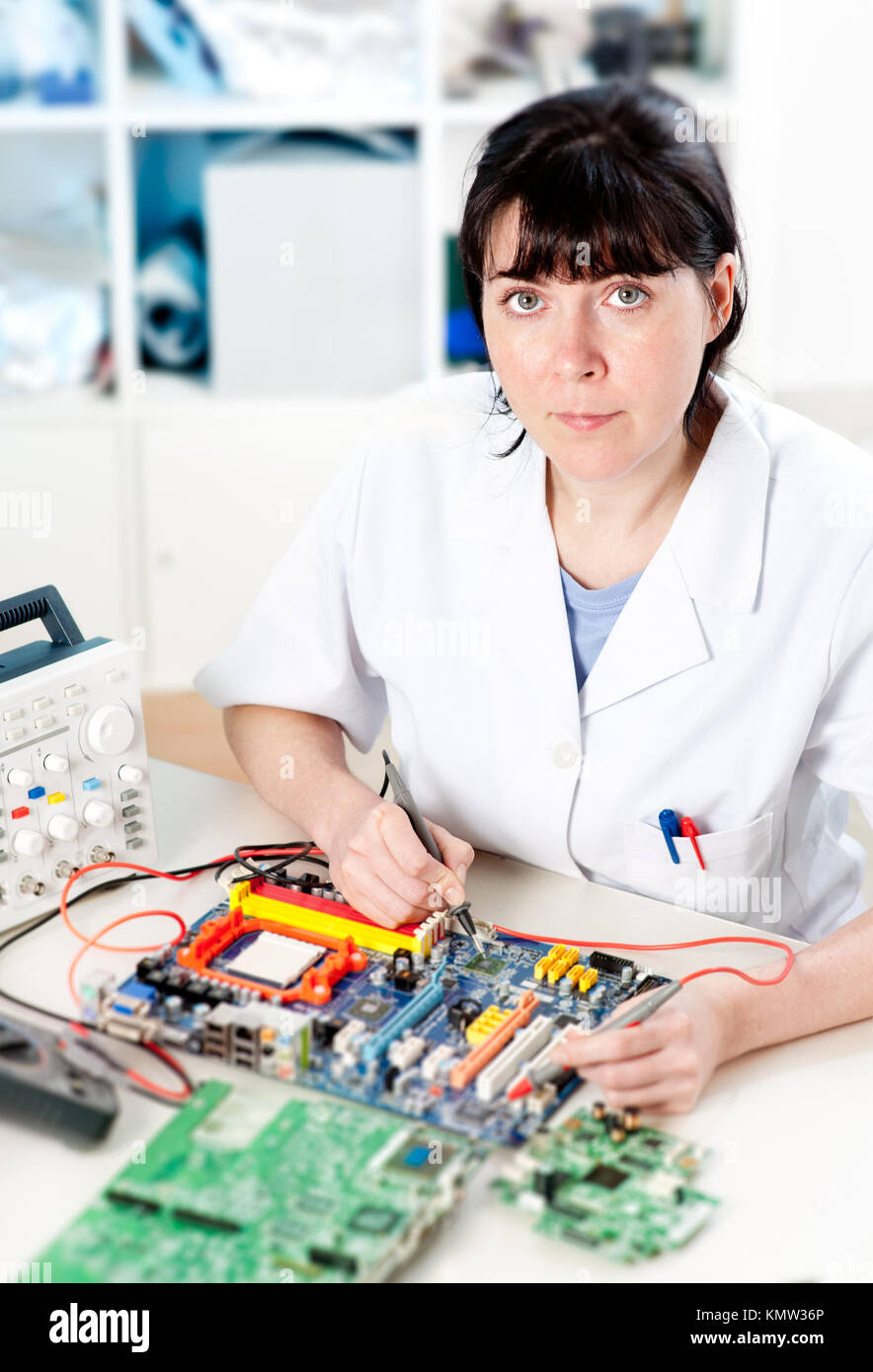 Engineer work in electronics lab hires stock photography and images