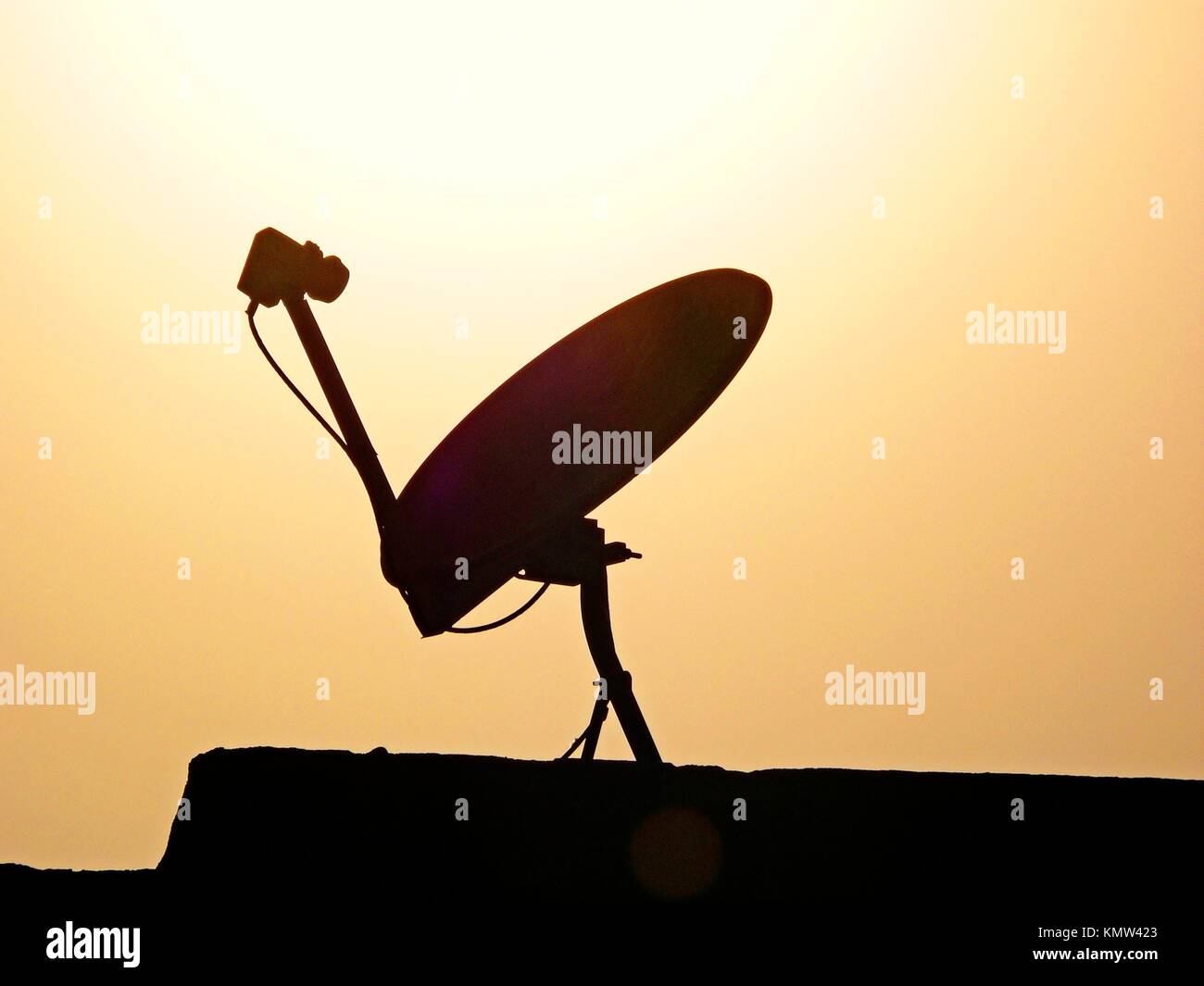 Dish antenna of a television set, India Stock Photo Alamy