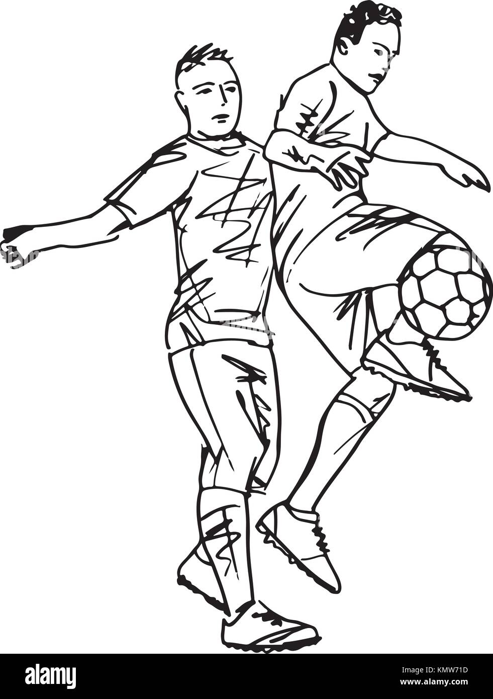 Sketch of Footbal player illustration Stock Vector