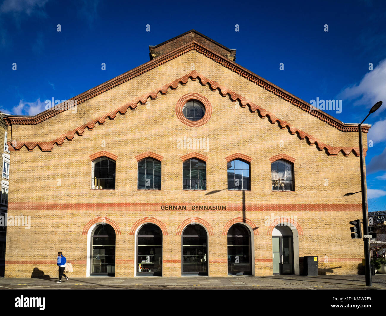 German Gymnasium - the historic building near London's St Pancras station was built 1864–65 for the German Gymnastics Society, now an upmarket bistro Stock Photo