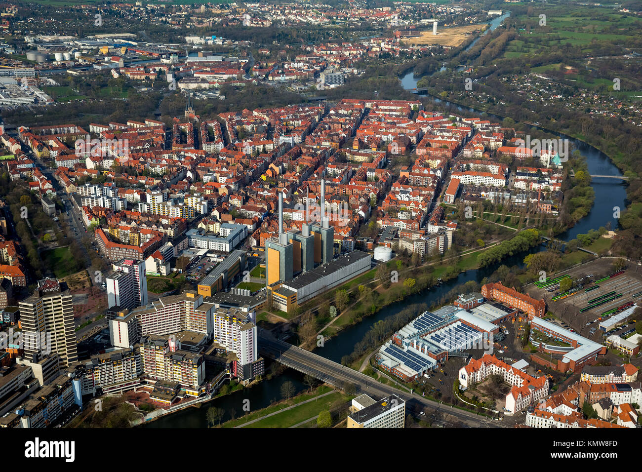 District Linden-Nord, perimeter block development, rivers Leine and ...