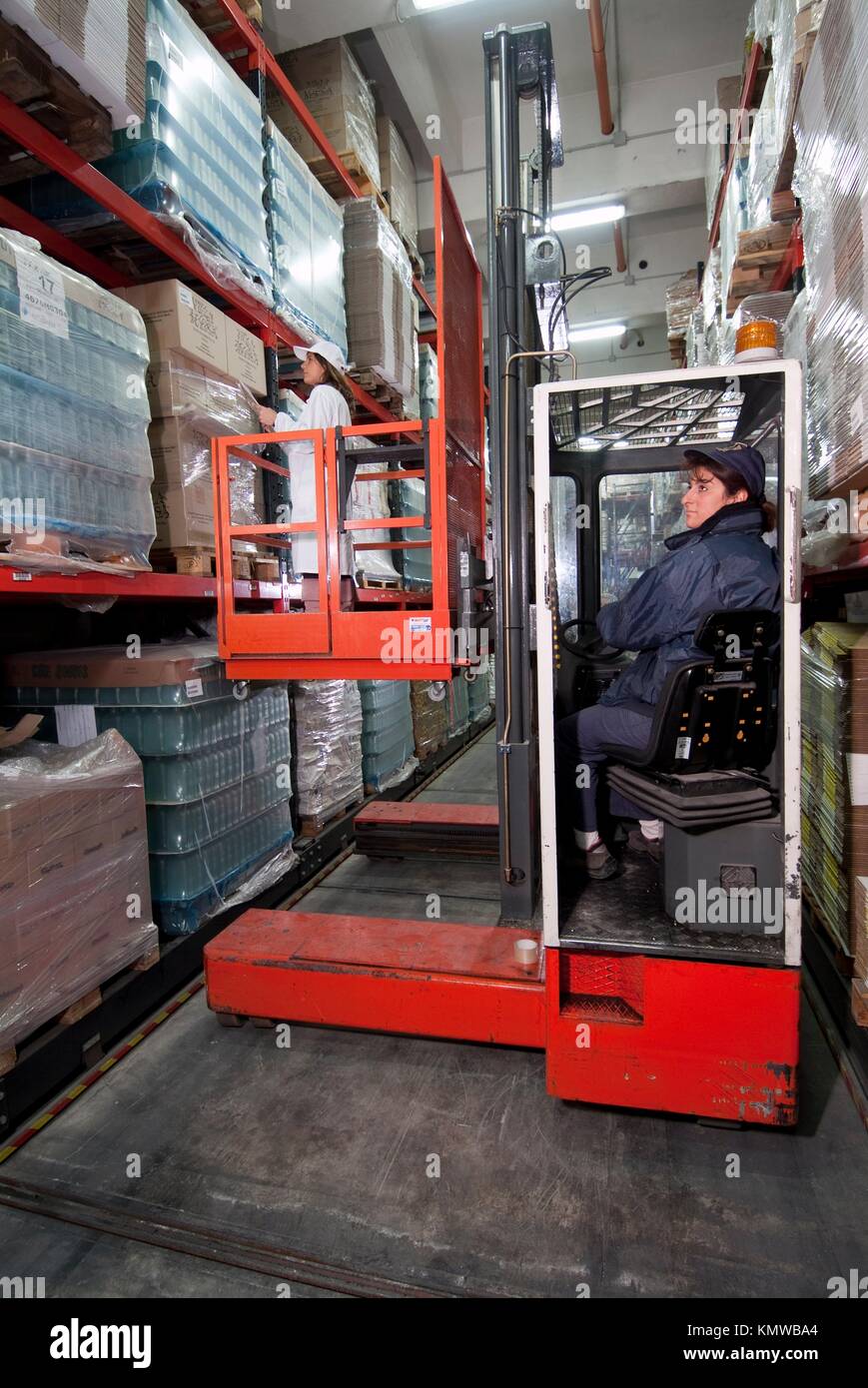 Red Warehouse Forklift Stock Photos & Red Warehouse Forklift Stock