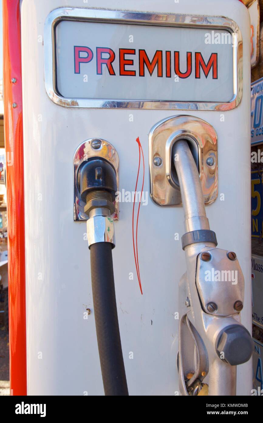 detail of vintage fuel pump Stock Photo Alamy