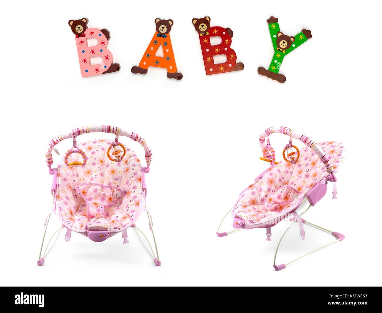 A baby bouncer isolated against a white background Stock Photo - Alamy