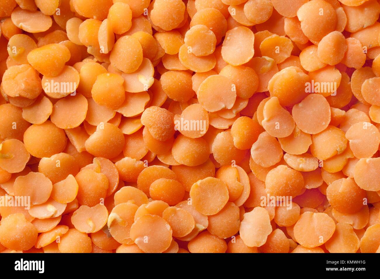 Red split lentils full frame Stock Photo