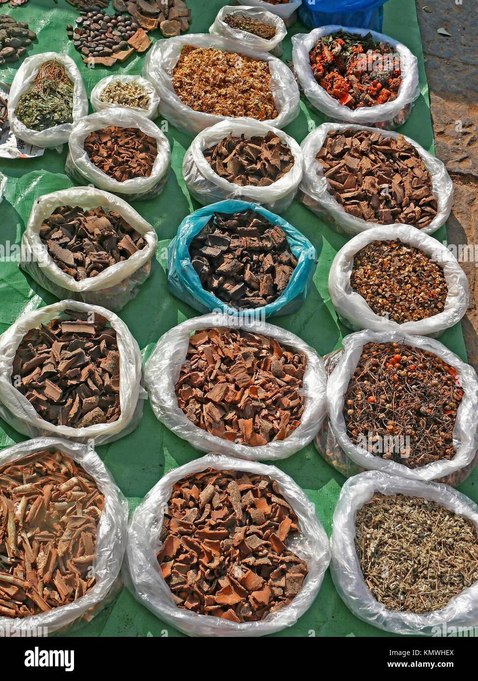 Commonly used Ayurvedic ingredients Stock Photo Alamy