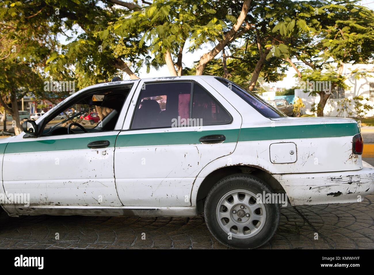 Cab car detail in Cancun Mexico downtown street Stock Photo Alamy