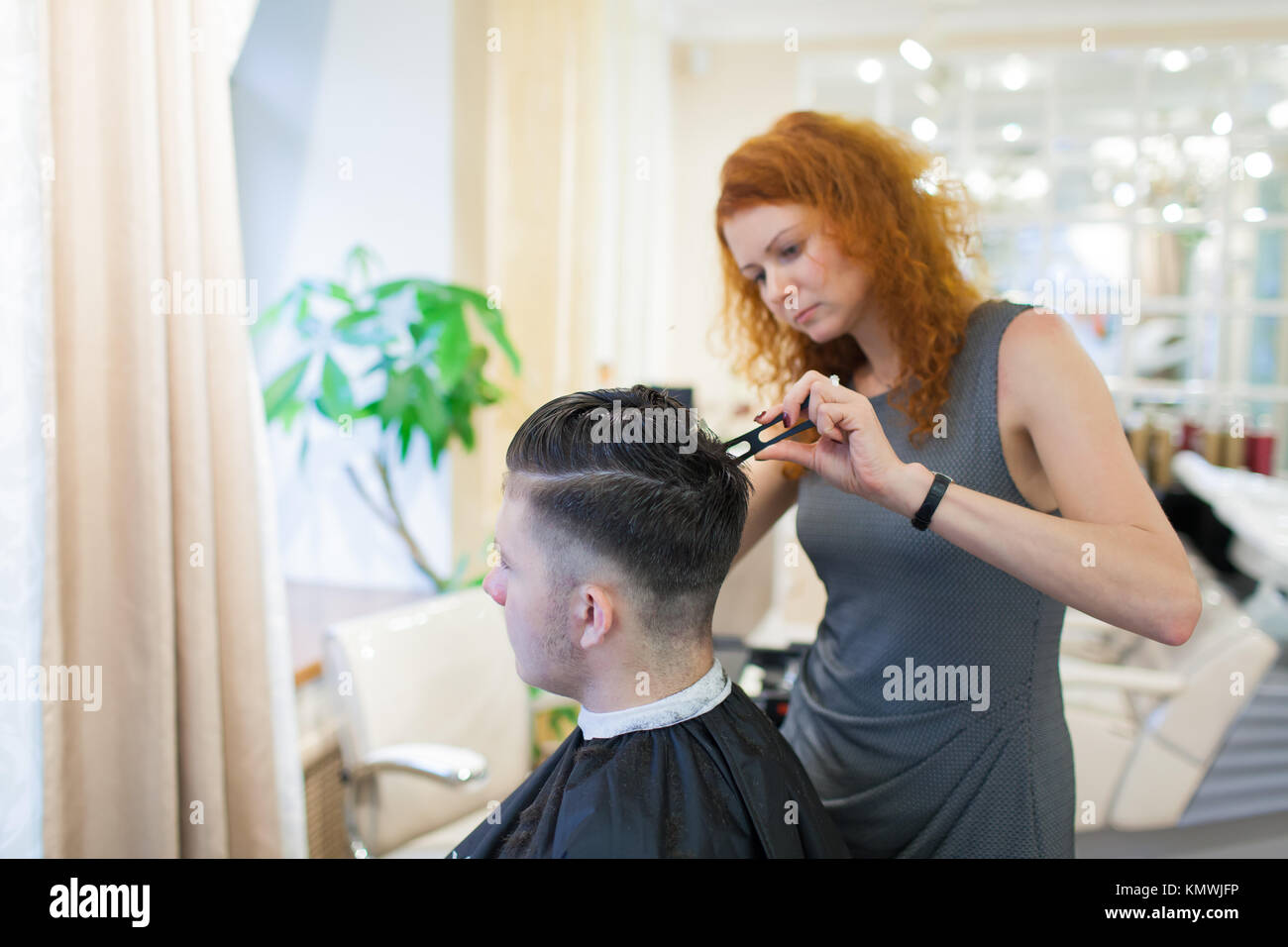 Short Hairstyle For Black Women Stock Photos Short Hairstyle For