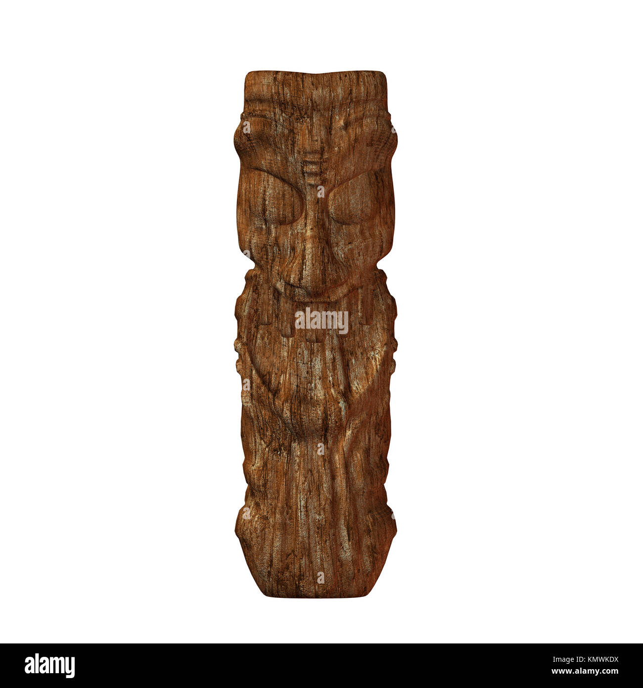 Tiki statue illustration on a white background Stock Photo - Alamy
