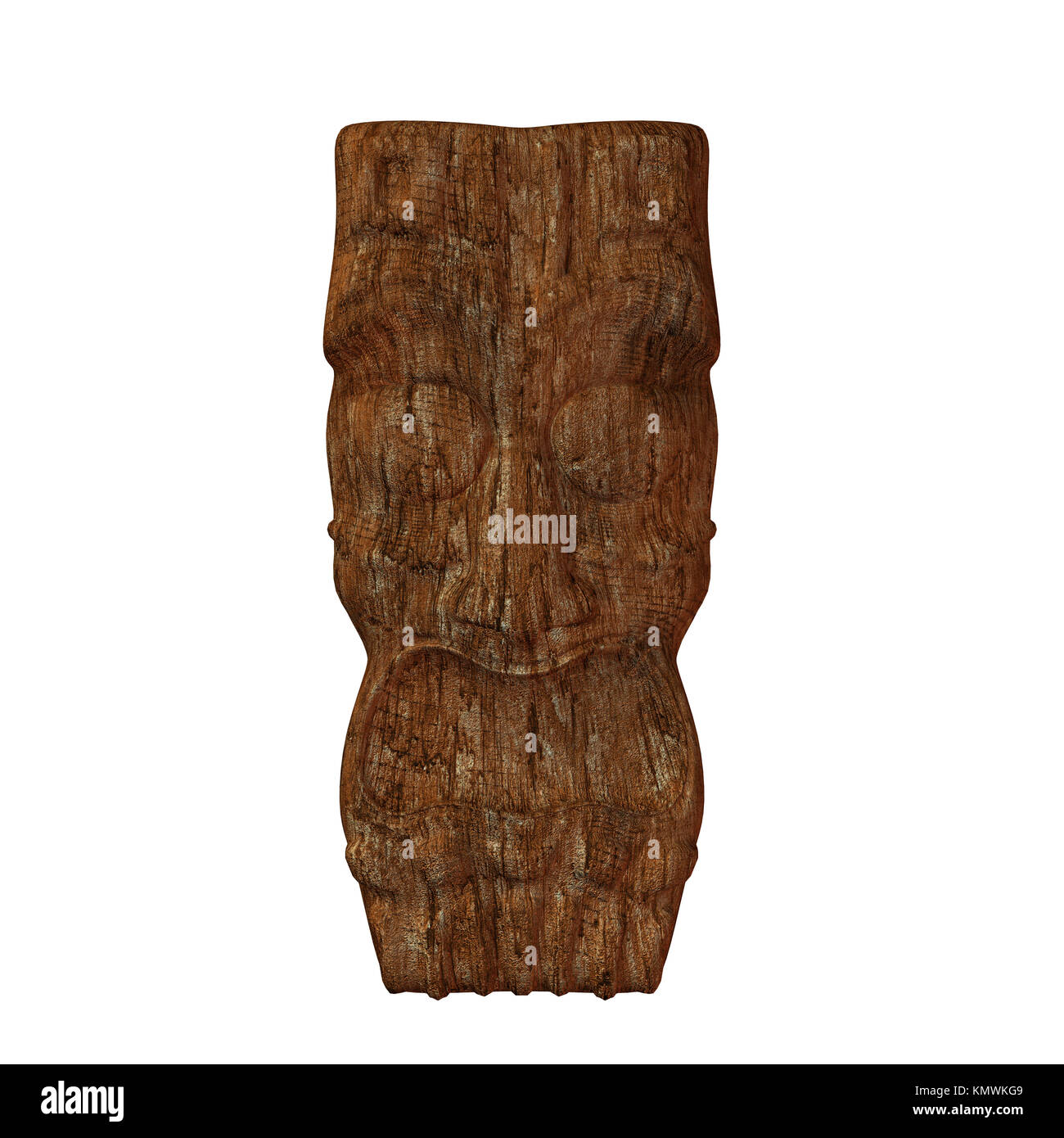 Tiki statue illustration on a white background Stock Photo - Alamy