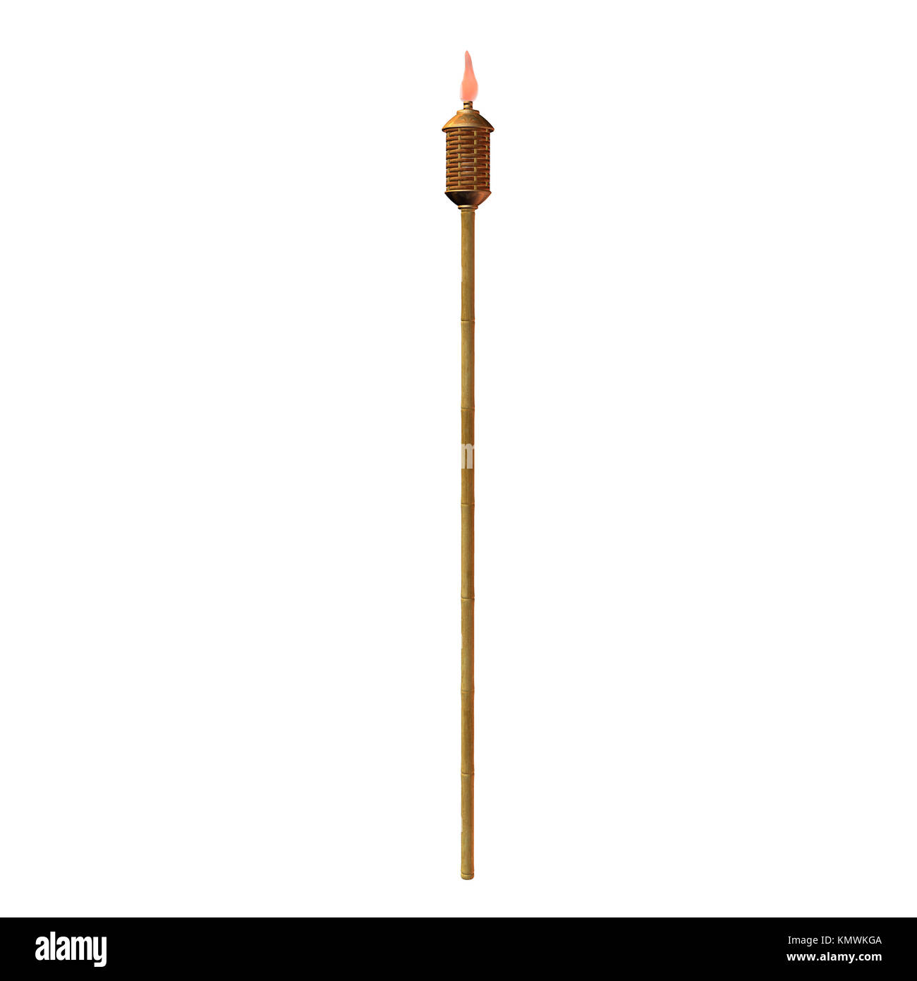 Tiki torch illustration on a white background Stock Photo - Alamy