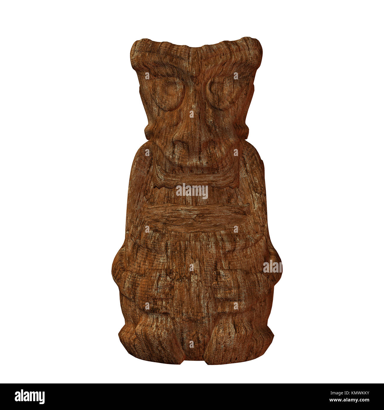 Tiki statue illustration on a white background Stock Photo - Alamy