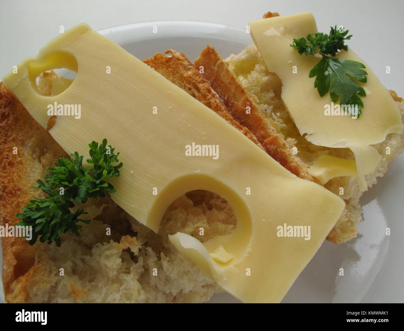 Emmentaler cheese toast Stock Photo Alamy