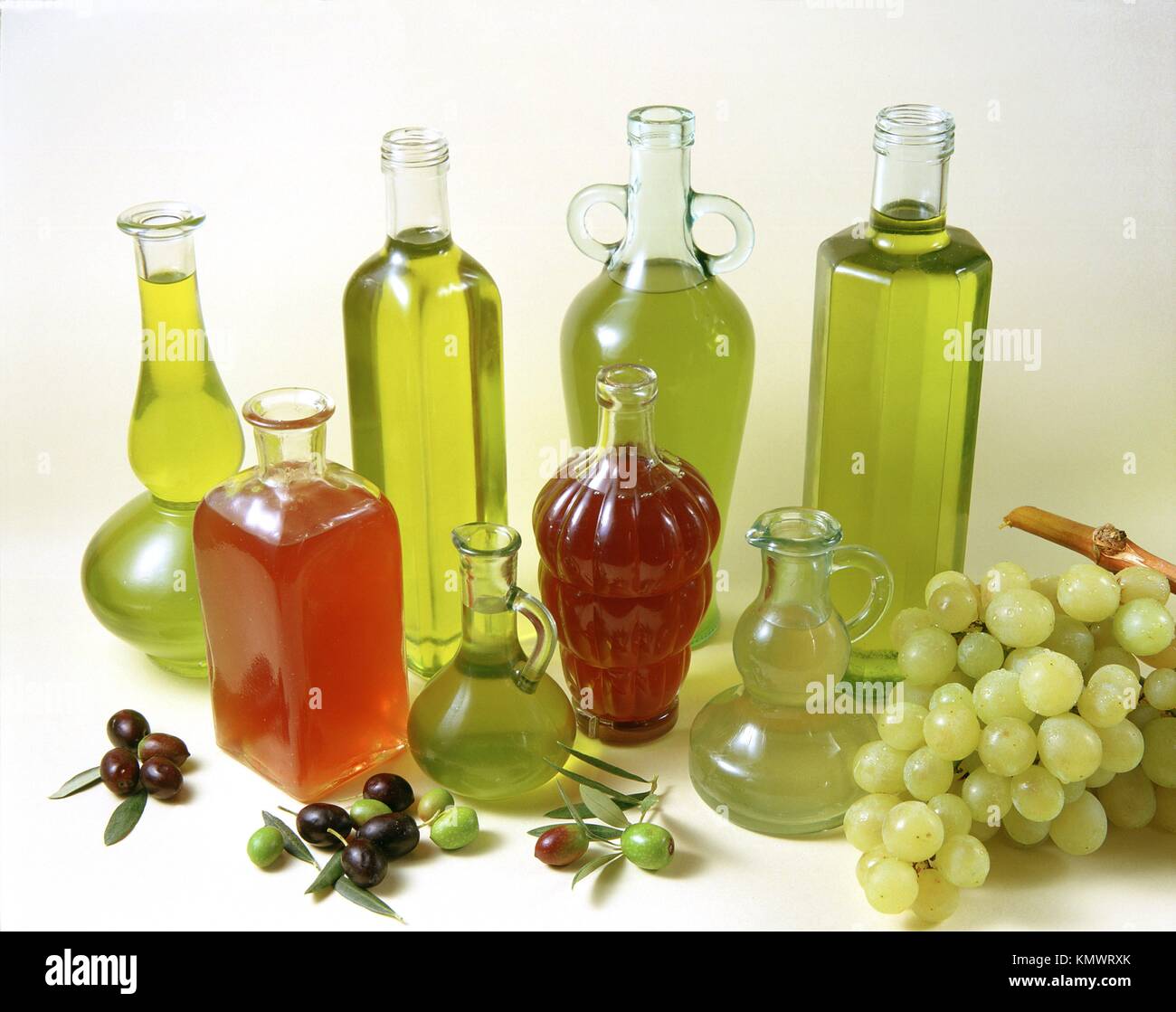 Olive oil and vinegar still life Stock Photo Alamy