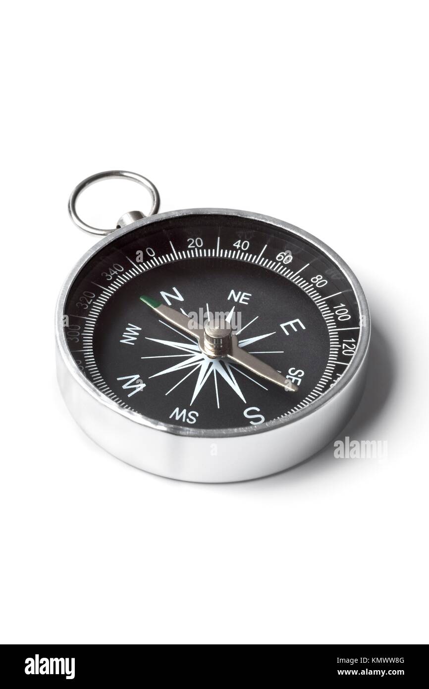 Small pocket compass isolated on white background Stock Photo Alamy