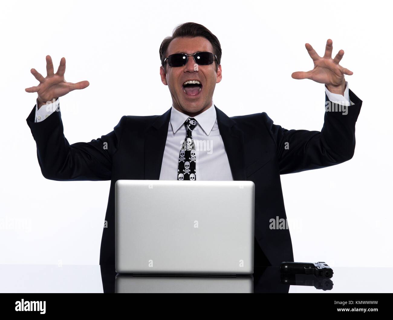 Evil man on computer hi-res stock photography and images - Alamy