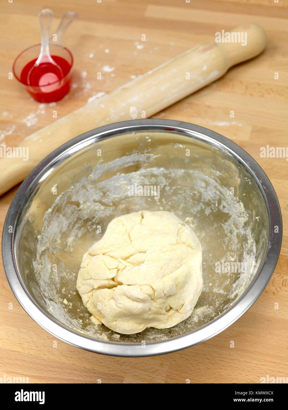 Scone dough bsing prepared on a kitchen bench Stock Photo Alamy
