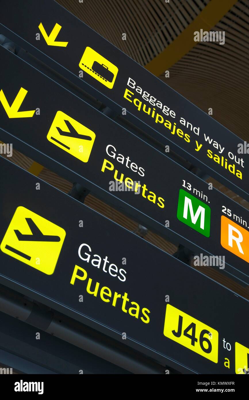 Spanish airport sign hires stock photography and images Alamy