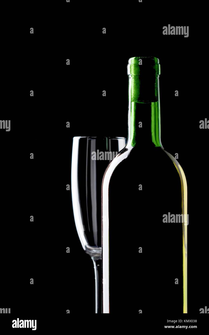wine still life over deep black background Stock Photo