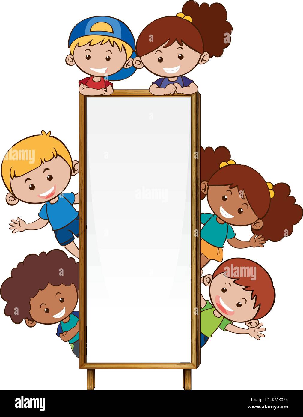 Download Border template with many children illustration Stock ...