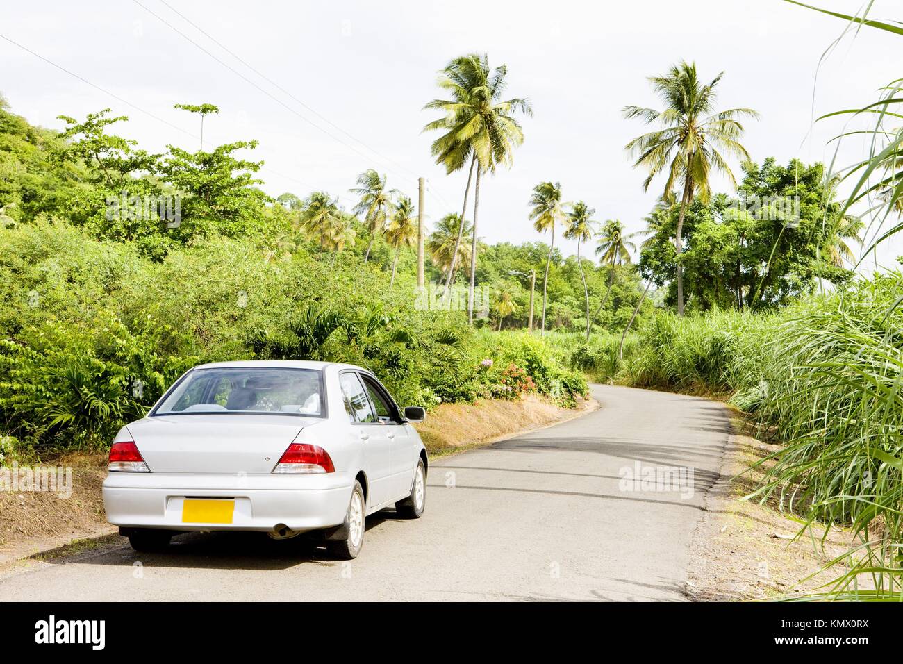car on road, Grenada Stock Photo Alamy