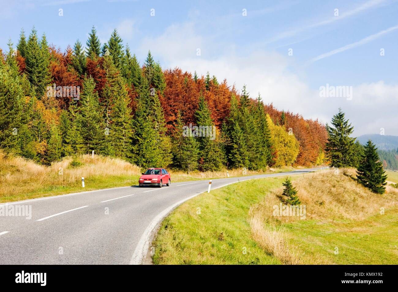 road in Nizke Tatry Low Tatras, Slovakia Stock Photo