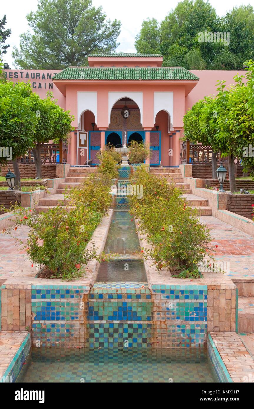 Poolside at the Atlas Asni Hotel in Marrakesh, Morocco Stock Photo