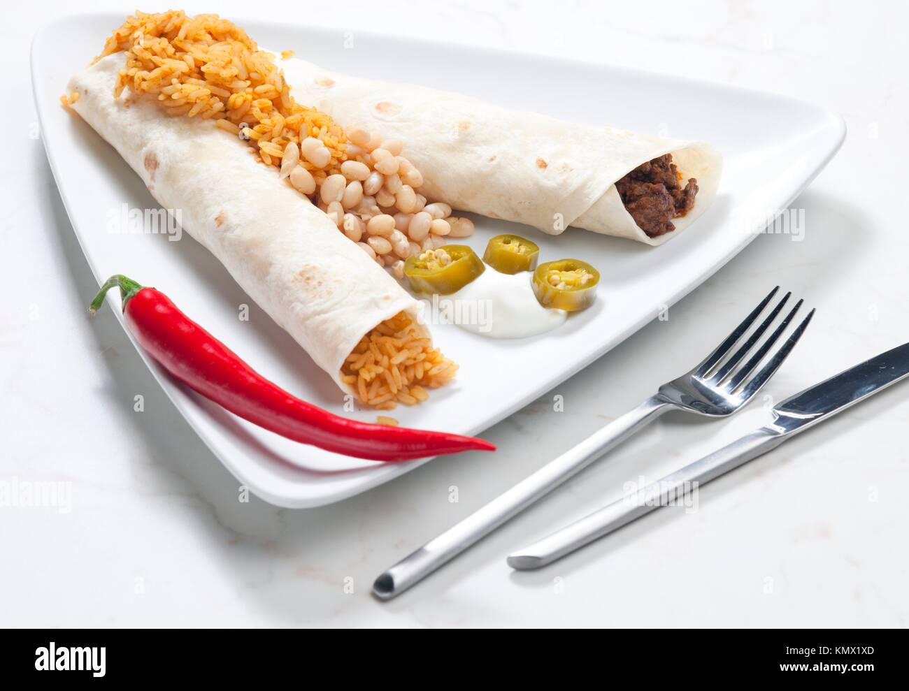 Burrito and rice hi-res stock photography and images - Alamy