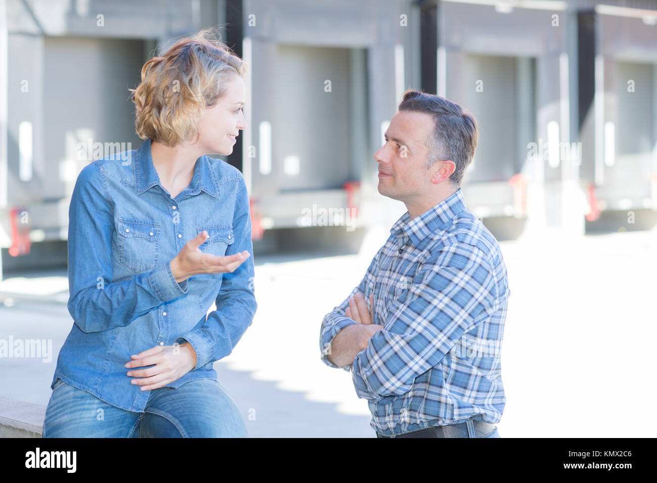 consumption delivery unloading area Stock Photo