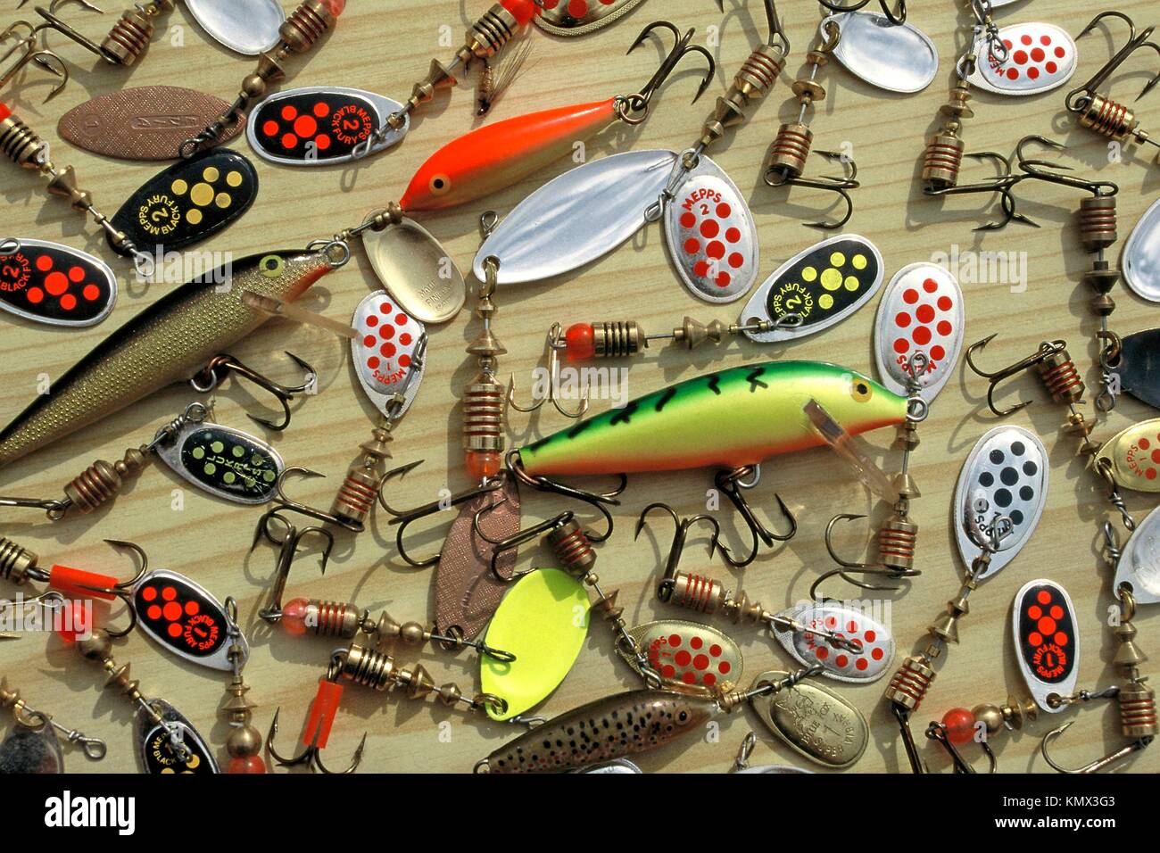 Assorted fish hooks Stock Photo Alamy