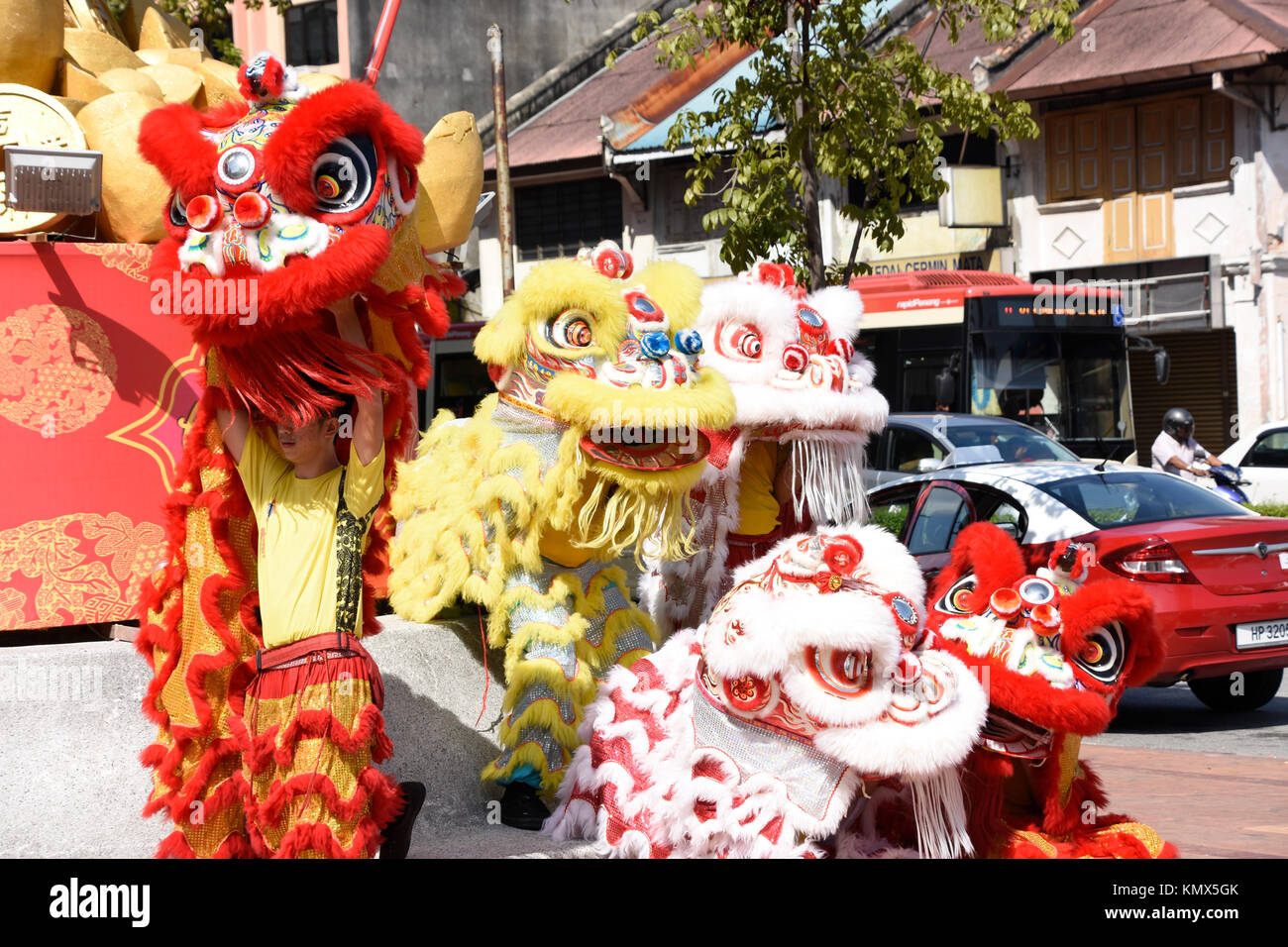 Lion Dance for Chinese New Year Stock Photo - Alamy