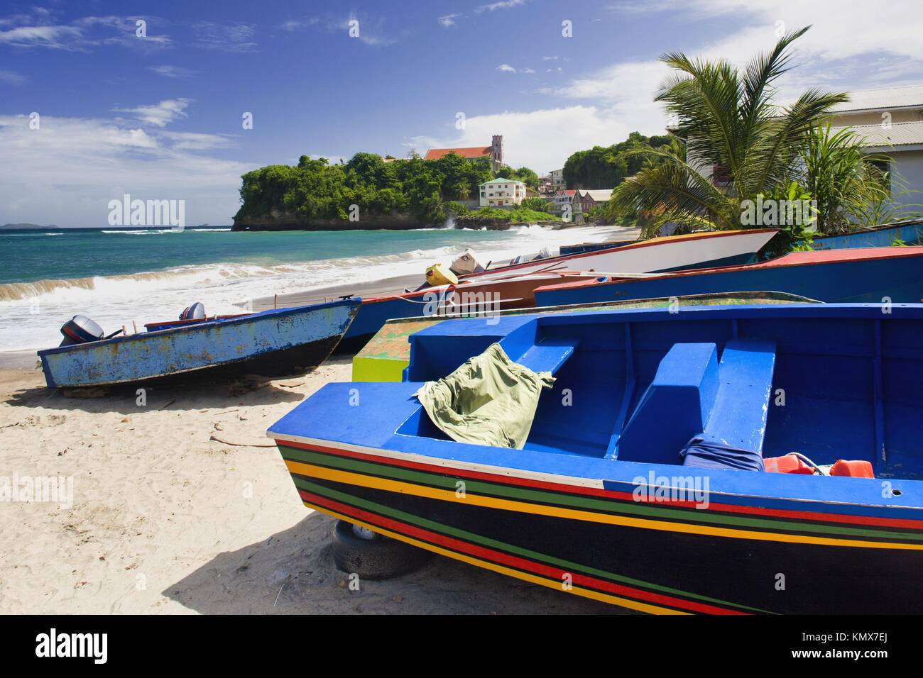 fishing boats, Sauteurs Bay, Grenada Stock Photo Alamy