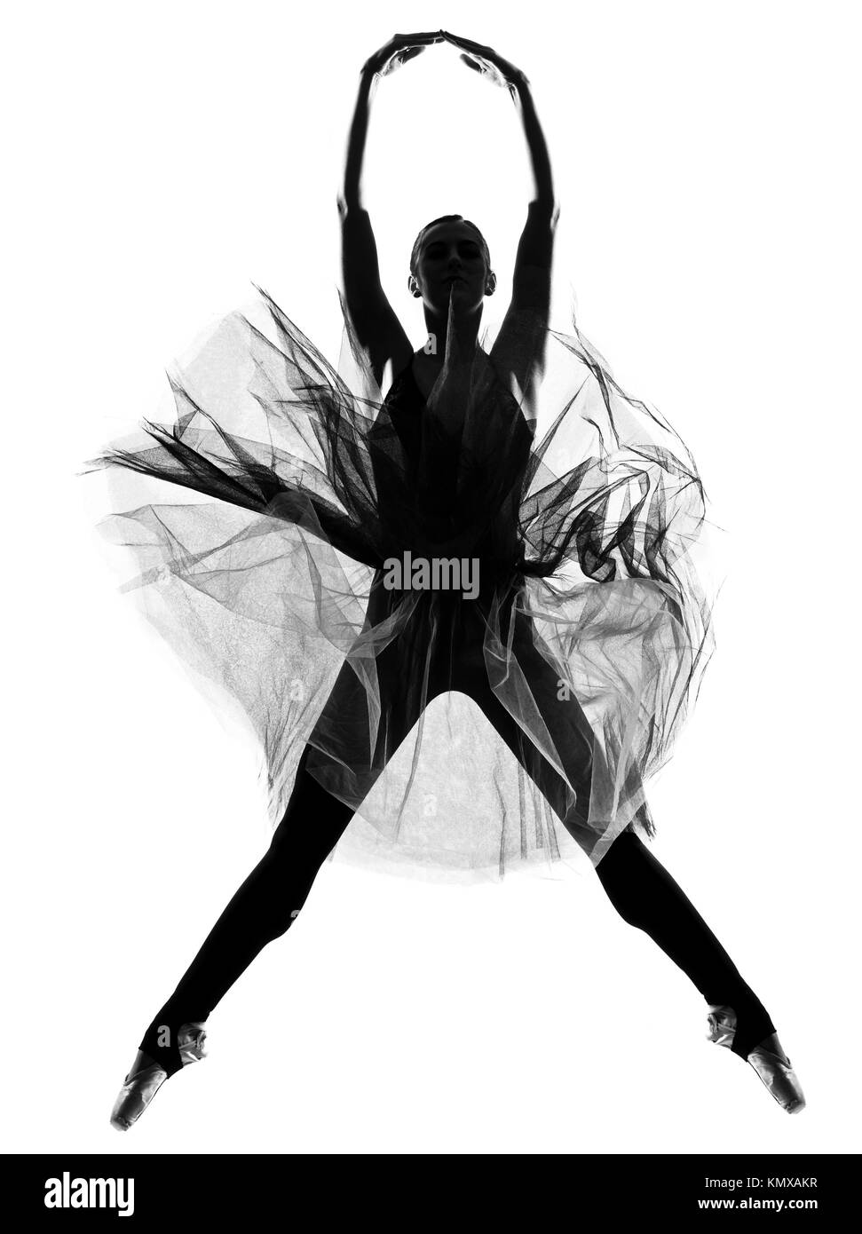 beautiful caucasian tall woman ballet dancer full length on studio