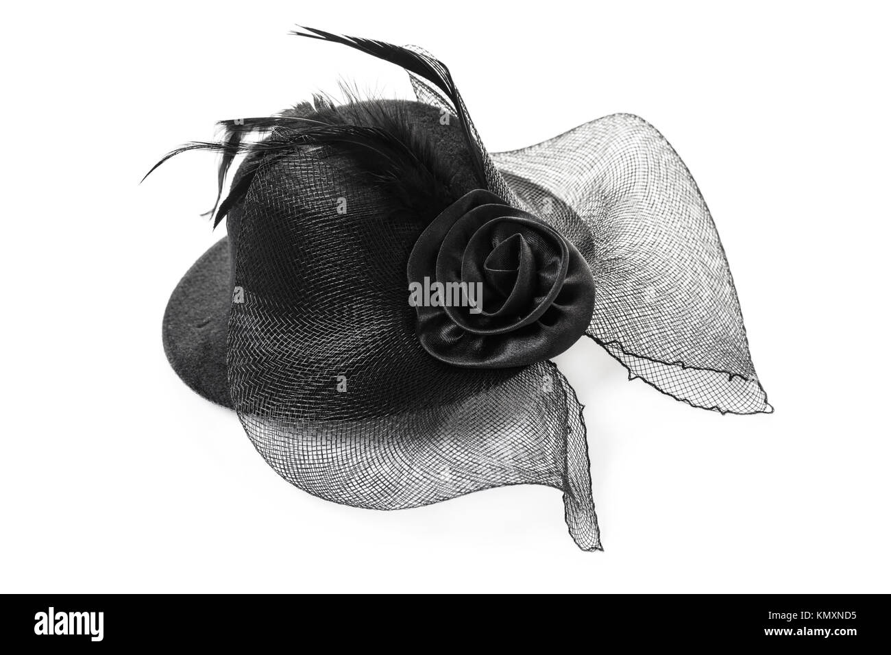 female hat with bow on white isolated background Stock Photo - Alamy
