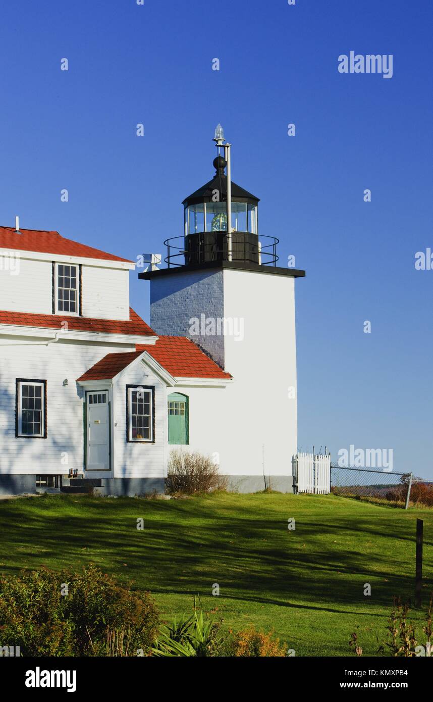 lighthouse Fort Point Light, Stockton Springs, Maine, USA Stock Photo