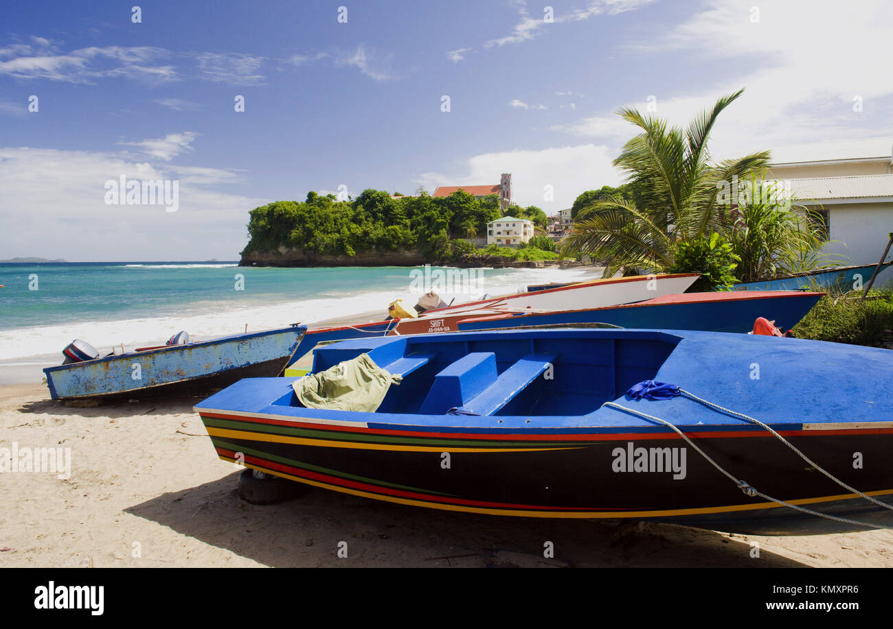fishing boats, Sauteurs Bay, Grenada Stock Photo Alamy
