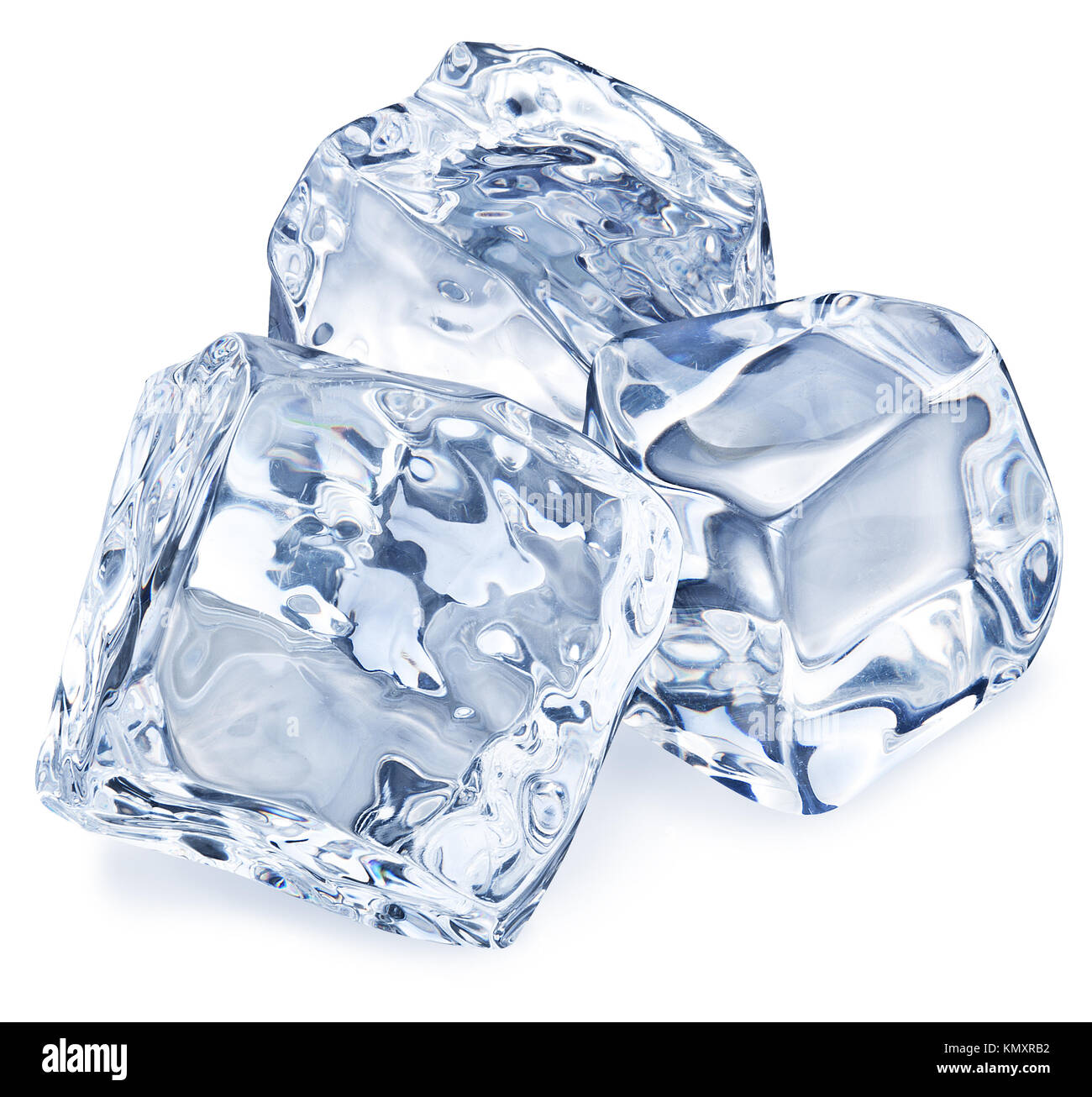 Macro picture of three ice cubes. Clipping path. Stock Photo