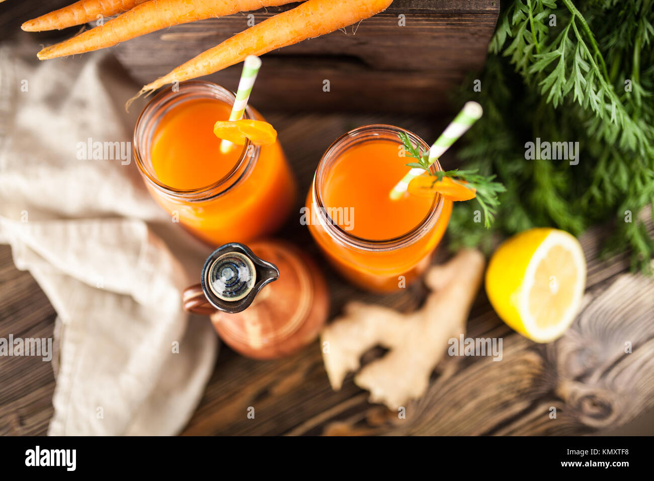 Fresh organic carrot juice Stock Photo Alamy