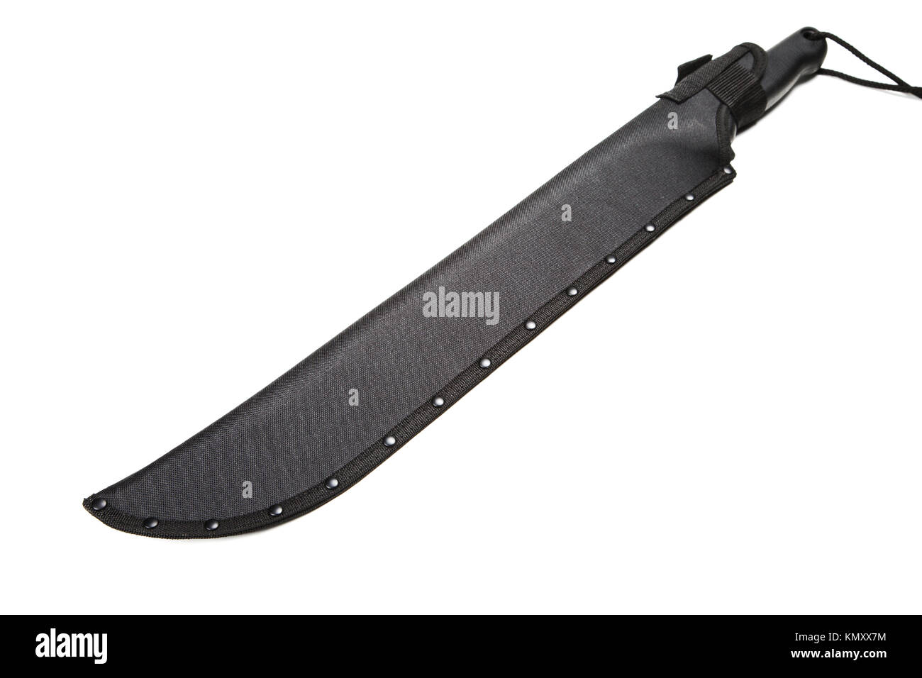 black machete in a case isolated on a white background Stock Photo