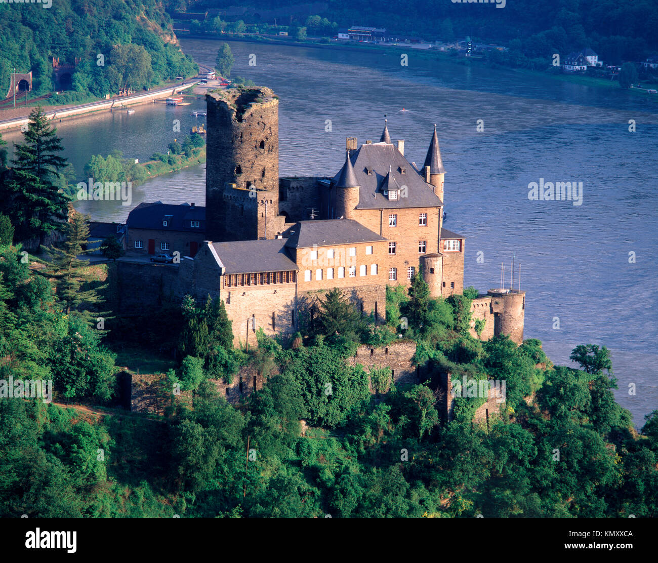 Burg Katz and River Rhine at St. Goarshausen, Rhineland - Palatinate,  Germany Stock Photo - Alamy