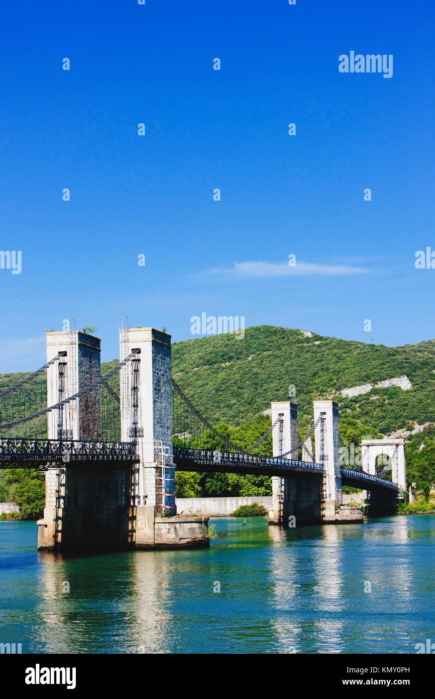 le pont du robinet - bridge over Rhone river, Donzere, Drome Departement,  Rhone-Alpes, France Stock Photo - Alamy