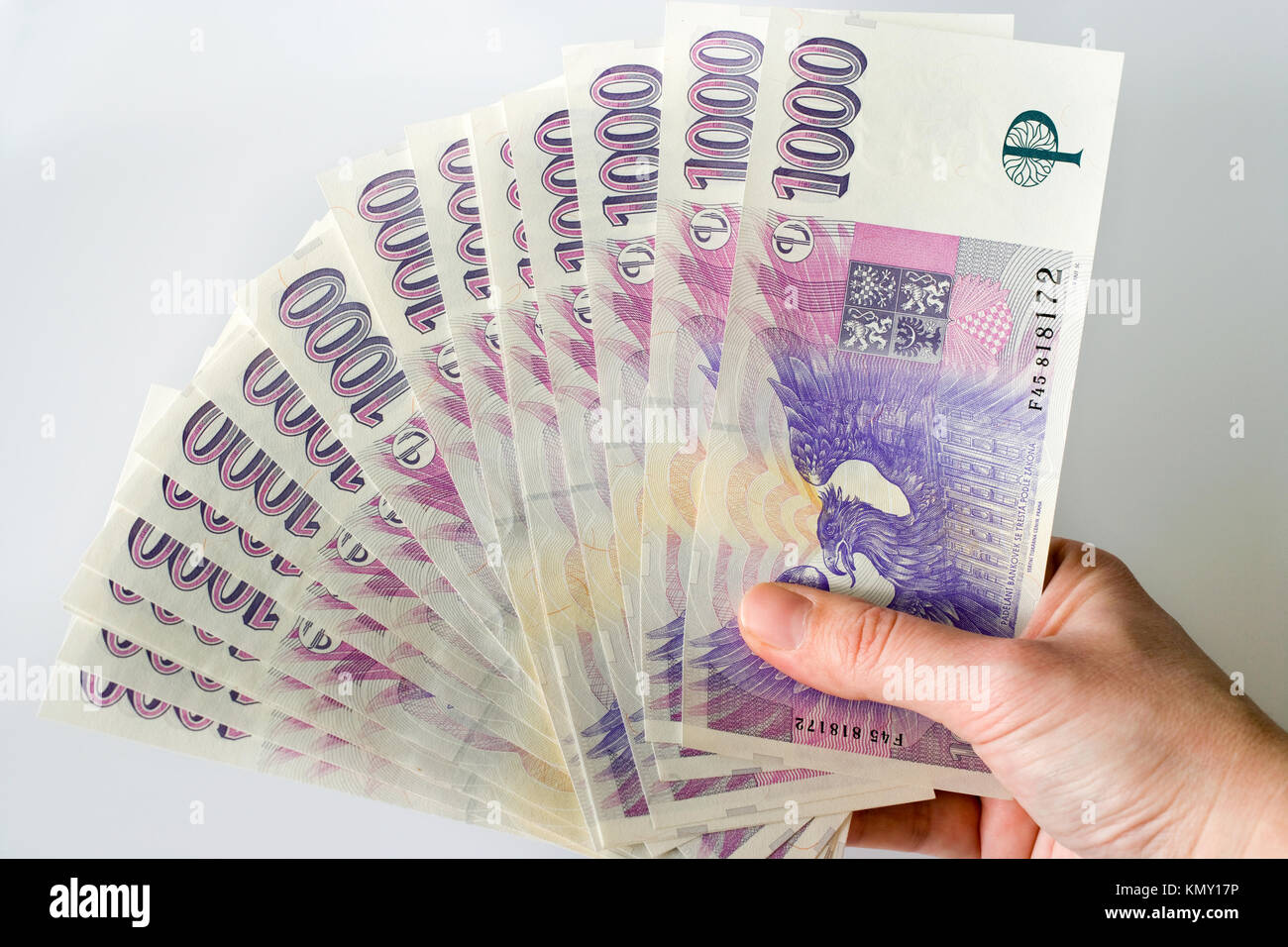 Czech Crown CZK Currency Banknotes In Hand Stock Photo Alamy czech-crown-czk-currency-banknotes-in-hand-stock-photo-alamy