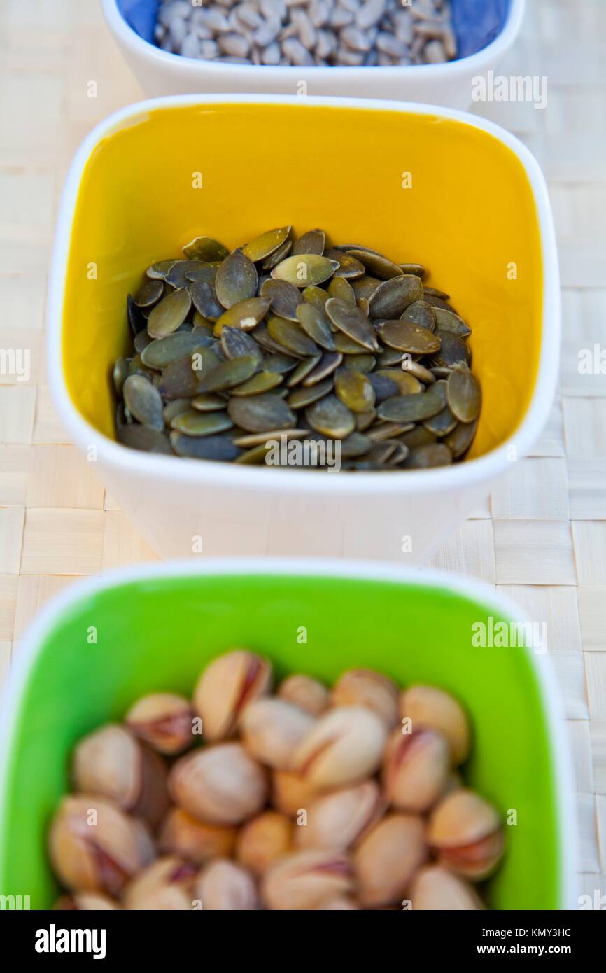 sunflower seeds and pistachios Stock Photo Alamy