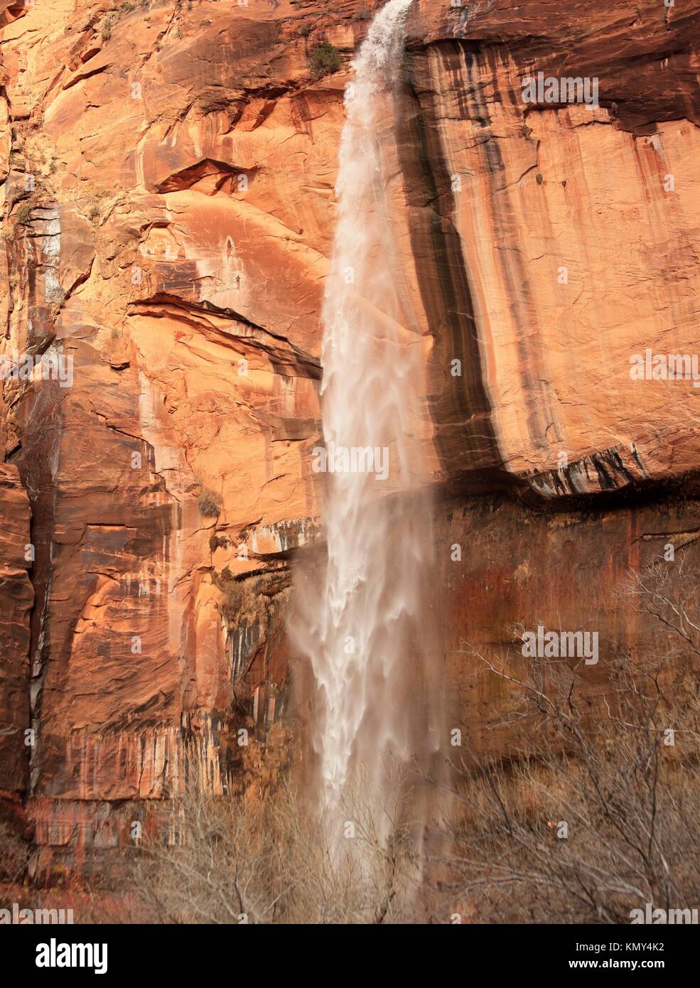 Weeping Rock Waterfall Red Rock Wall Zion Canyon National Park Utah Southwest Stock Photo Alamy